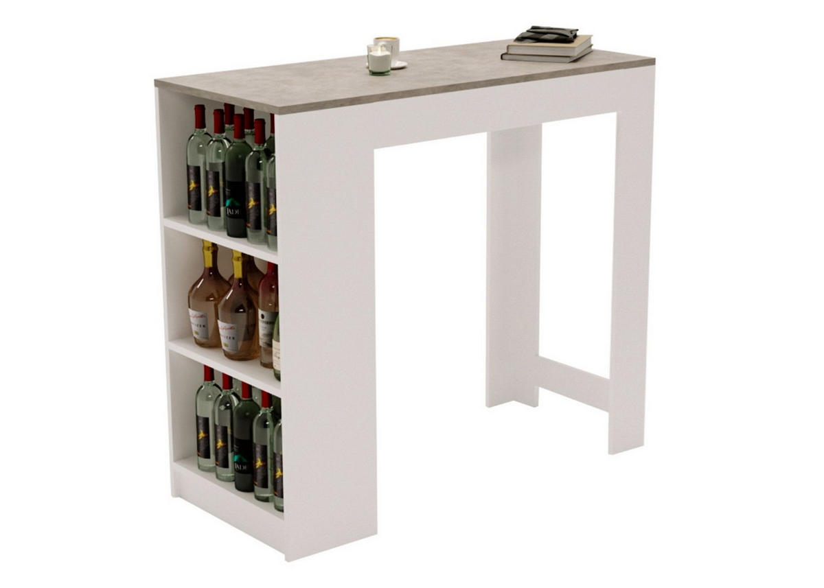 BARTISCH Grau 103/50.5/115cm - Weiß/Grau, Holzwerkstoff (115/103/50.5cm) - CraftPAK