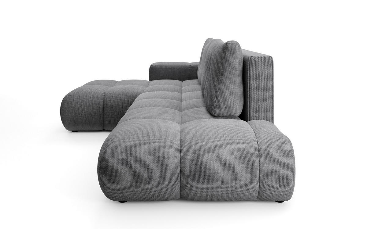 ECKSOFA DUCA L-S Grau Chenille mit Schlaffunktion - Grau, Holz (266.5/266.5cm) - MASSENO