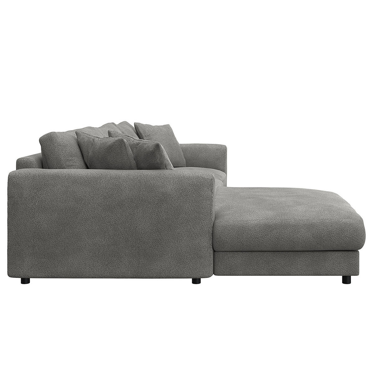 ECKSOFA mit Longchair - Schwarz/Grau, Kunststoff/Textil (286/183cm) - home24