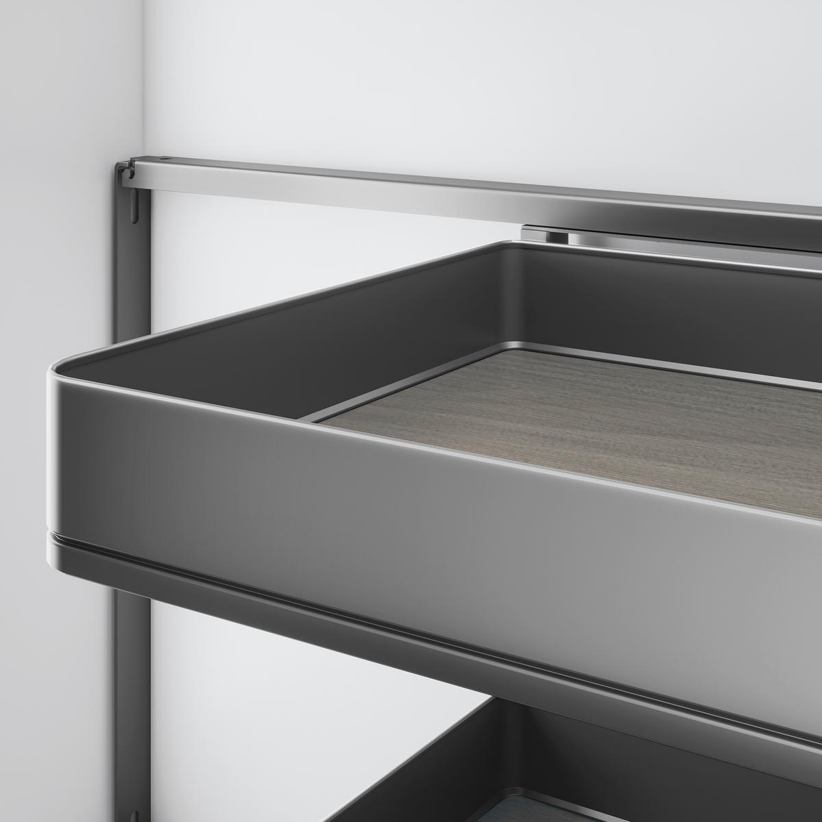 ECKSYSTEM Harmony Eckauszug Für Küchenmöbel Rechts, Stahl Und Holz, Anthrazitgrau - Grau, Metall (106.8/52/53.7cm) - EMUCA