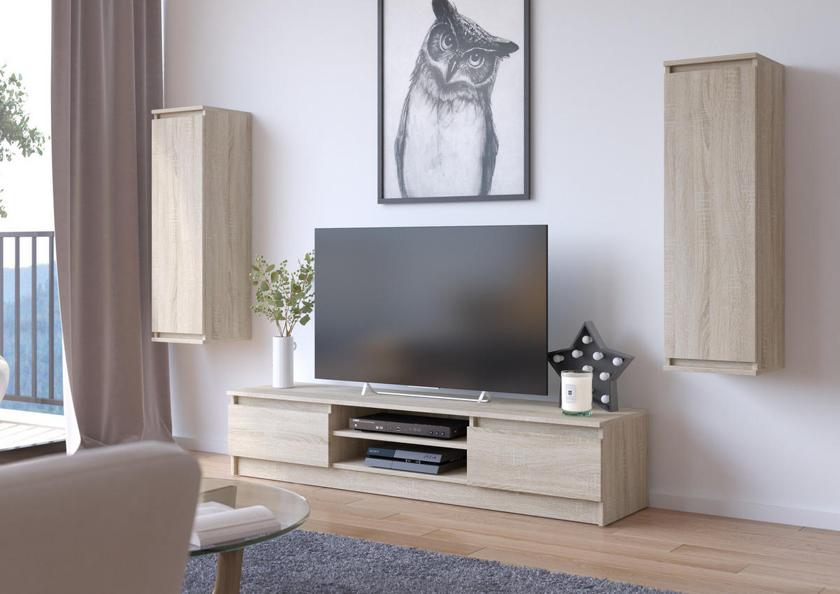 TV-ELEMENT SET Sonoma Eiche 240x40x140 cm - Sonoma Eiche, Holzwerkstoff (240/140/40cm) - Akord