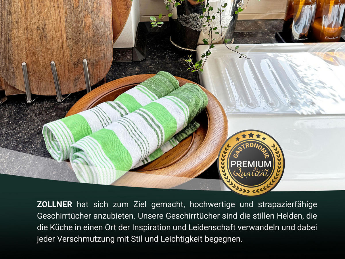 GESCHIRRTÜCHER, 4er-Set, 50x70 cm, 100% Baumwolle, Grün - Grün, Textil (50/70cm) - Zollner
