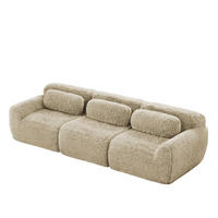 3-SITZER-SOFA DE-34149 mit Tiefsitz Hellkhaki - Sandfarben, Textil (104/291cm) - ComfortXL