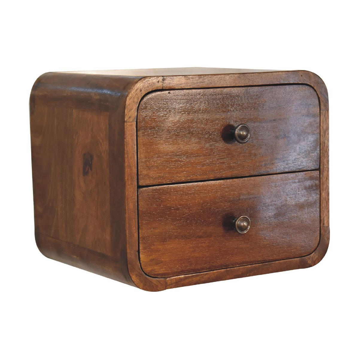 NACHTTISCH Mini Wandmontiert - Messingfarben/Braun, Holz/Metall (30/25/25cm) - Artisan Furniture
