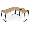 ECKSCHREIBTISCH 74cm Holz - Rot, Holz (150/150/74cm) - COSTWAY