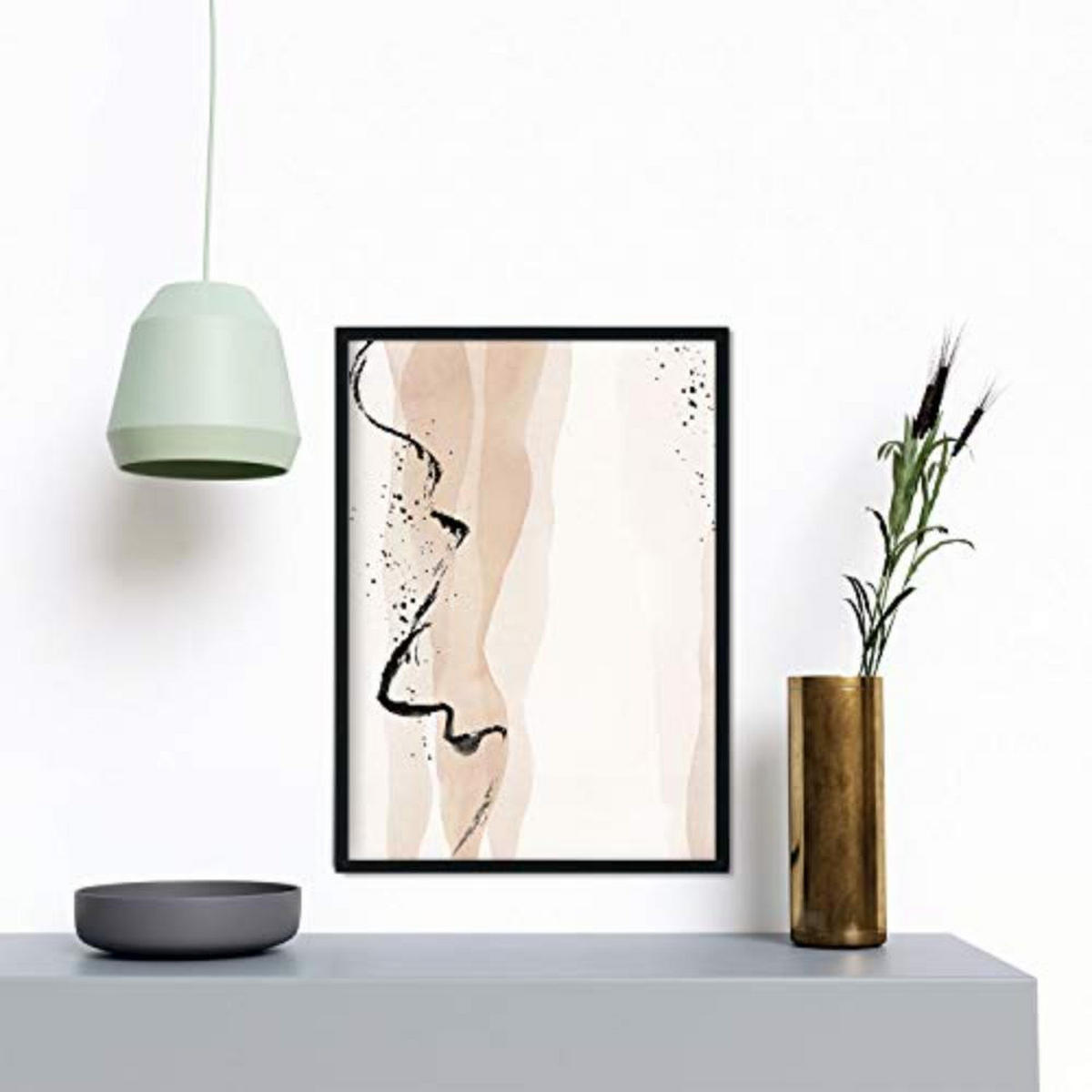 POSTER Set mit 4 Blätter und abstrakten Formen mit braunen Tönen A3 Rahmenlos - Klar, Papier (29.7/3cm) - Nacnic