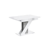 ESSTISCH ausziehbar 120 -160x80x75 cm - Hochglanz Weiß/Betonoptik - EVA - Weiß, Holzwerkstoff (120/80/75cm) - ALTDECOR