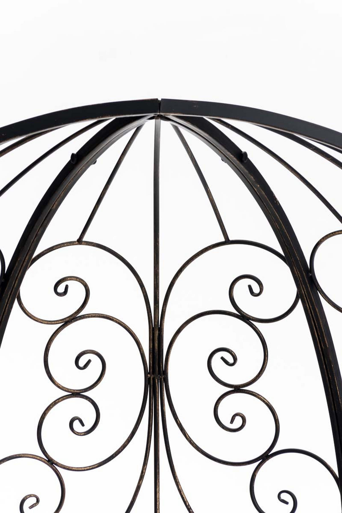 HALBPAVILLON mit Sitzbank Boston Metall Bronze Gartenbank - Bronzefarben, Metall (120/178/58cm) - DELUKE