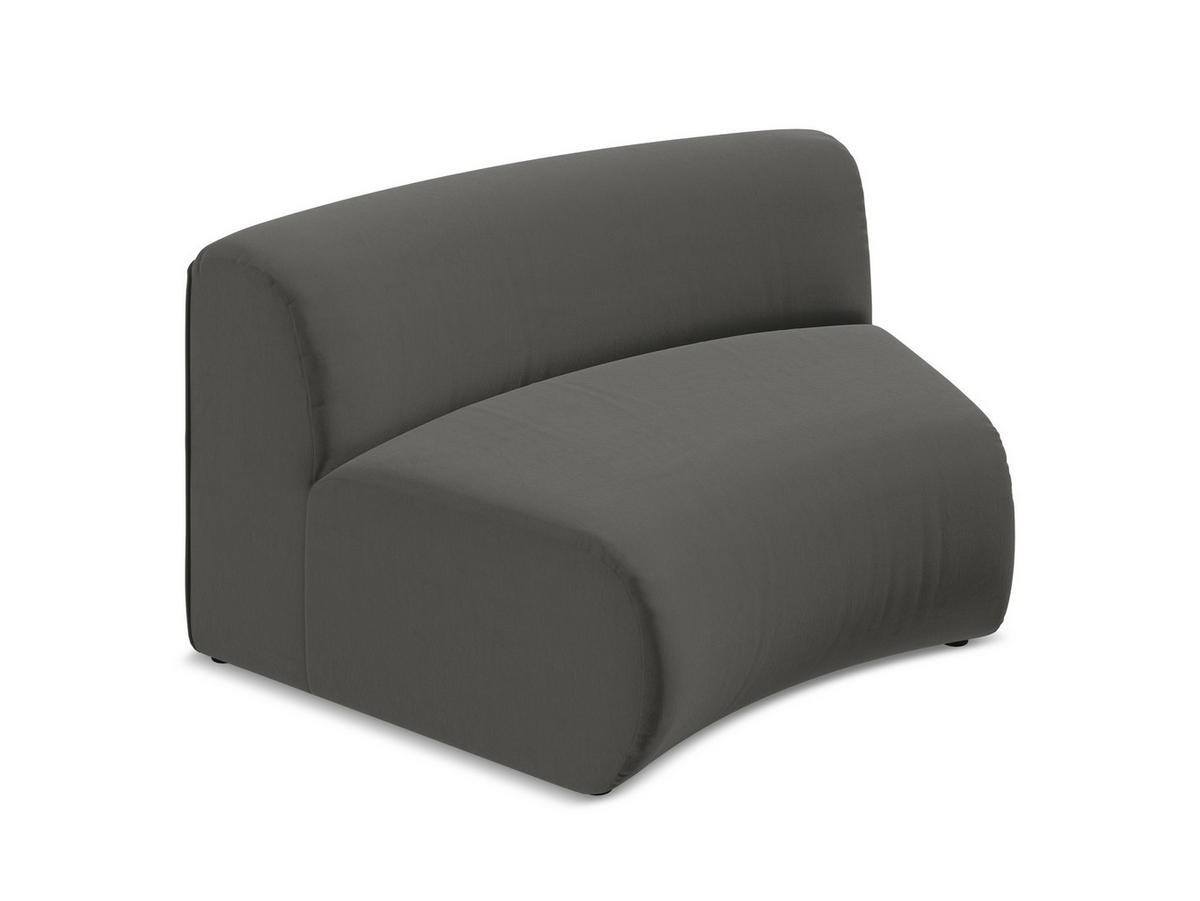 SOFAELEMENT Samt Stoff Grau - Schieferfarben/Schwarz, Kunststoff/Textil (147/70/89cm) - Makamii