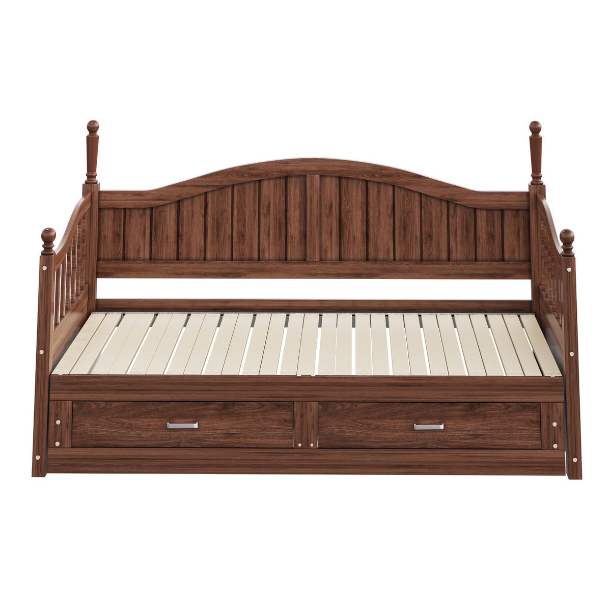 MULTIFUNKTIONSBETT 90/190 cm naturfarben aus Holz mit Ausziehfunktion und Schubladen - Naturfarben, Holzwerkstoff (90/190cm) - OKWISH