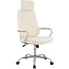 CHEFSESSEL Lederlook Creme - Chromfarben/Creme, Textil/Metall (60/117/67cm) - CLP