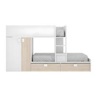 ETAGENBETT - 2 Personen - holz - naturfarben hell, weiß Juanito - Naturfarben/Weiß, Holz (90/190cm) - Vente-Unique