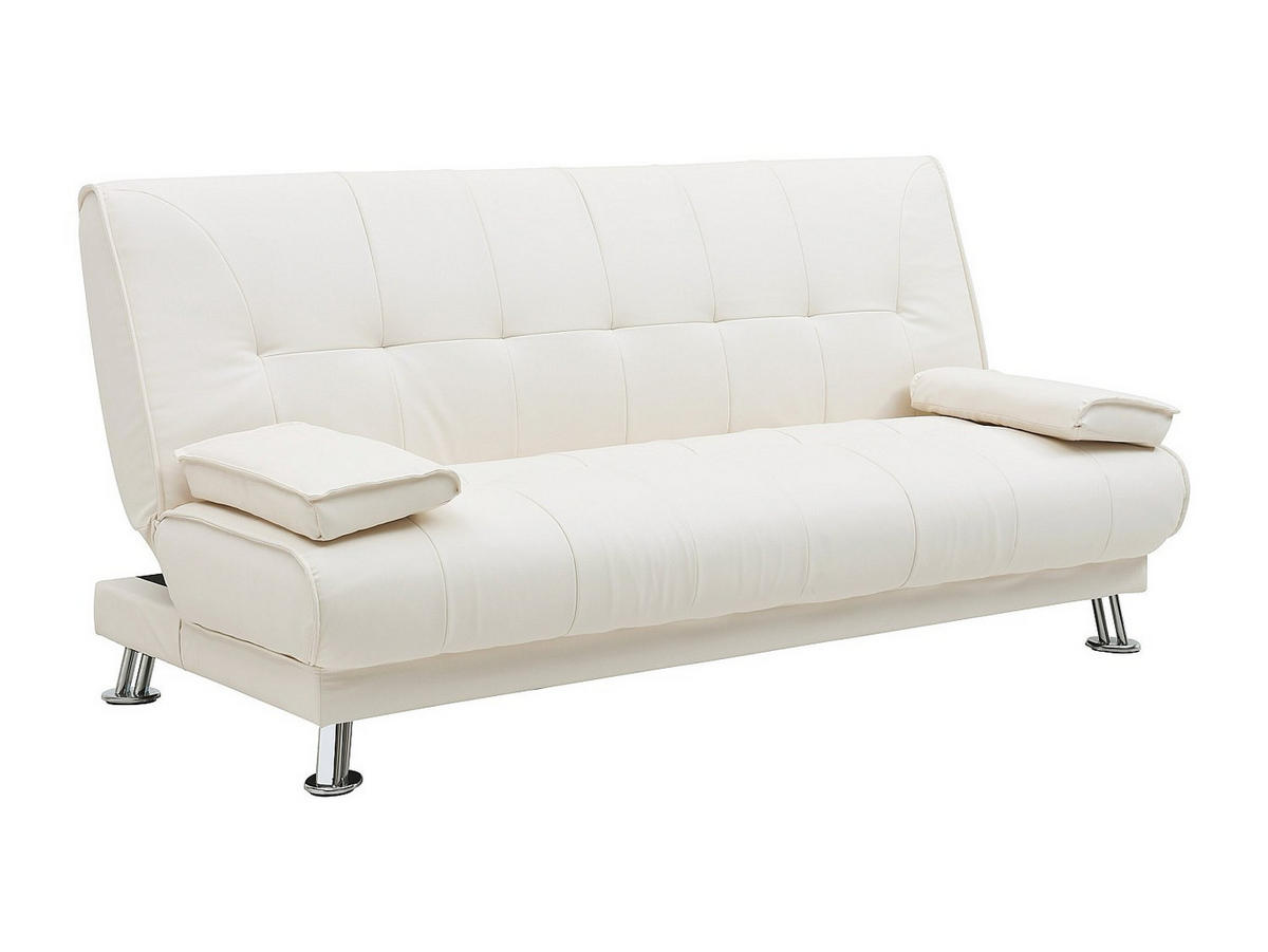 SCHLAFSOFA - 3 Personen - Kunstleder - Weiß - - Weiß, Leder (192/91/91cm) - Vente-Unique