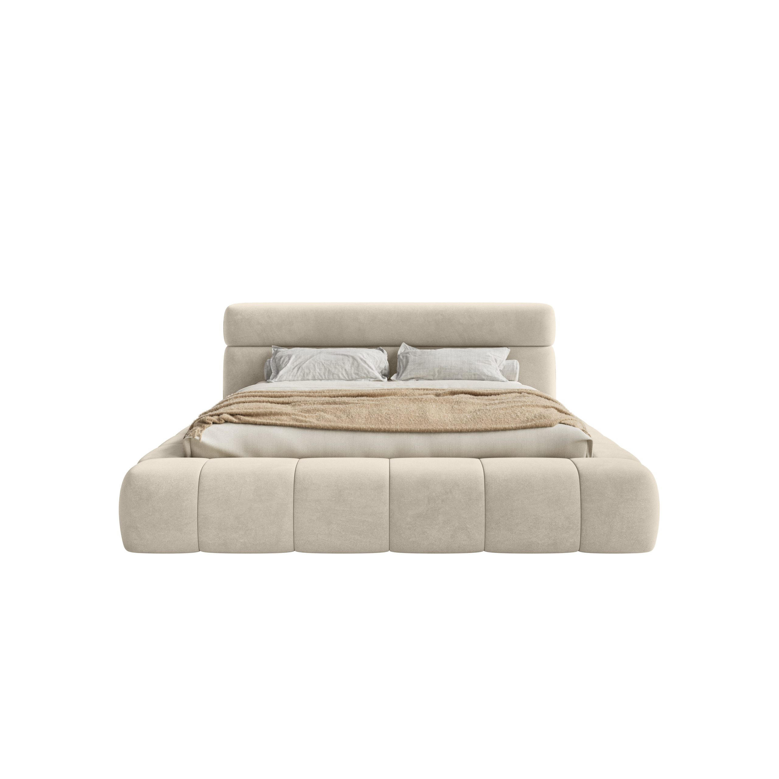 POLSTERBETT Nuuk 140x200 cm, Beige - Beige, Textil (140/200cm) - Fedve