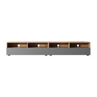 TV-LOWBOARD Rednaw Eiche/Grau Hochglanz 200 cm - Eiche Wotan/Grau, Holzwerkstoff (200/30/31cm) - Selsey