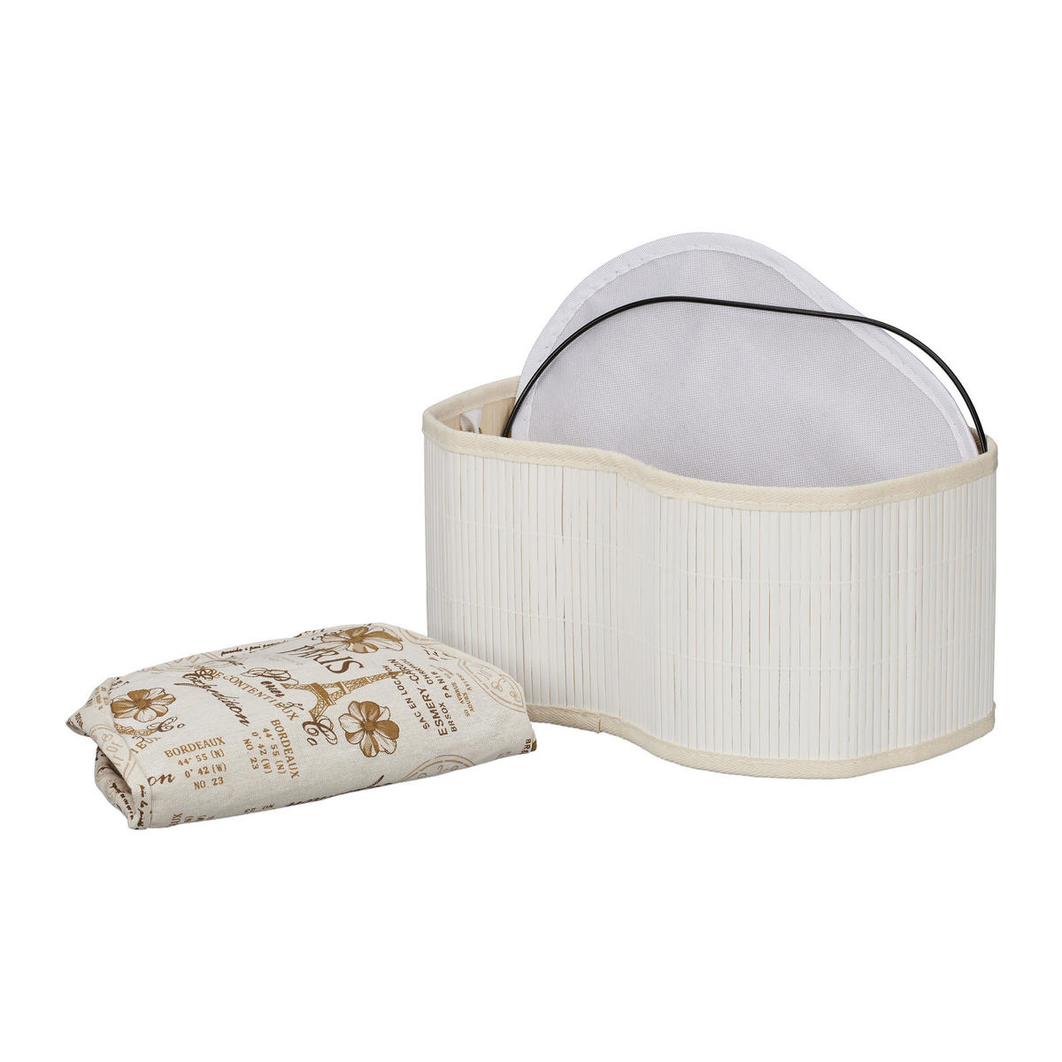 BROTKORB - Multicolor, Holz/Textil (34/16/24cm) - Relaxdays
