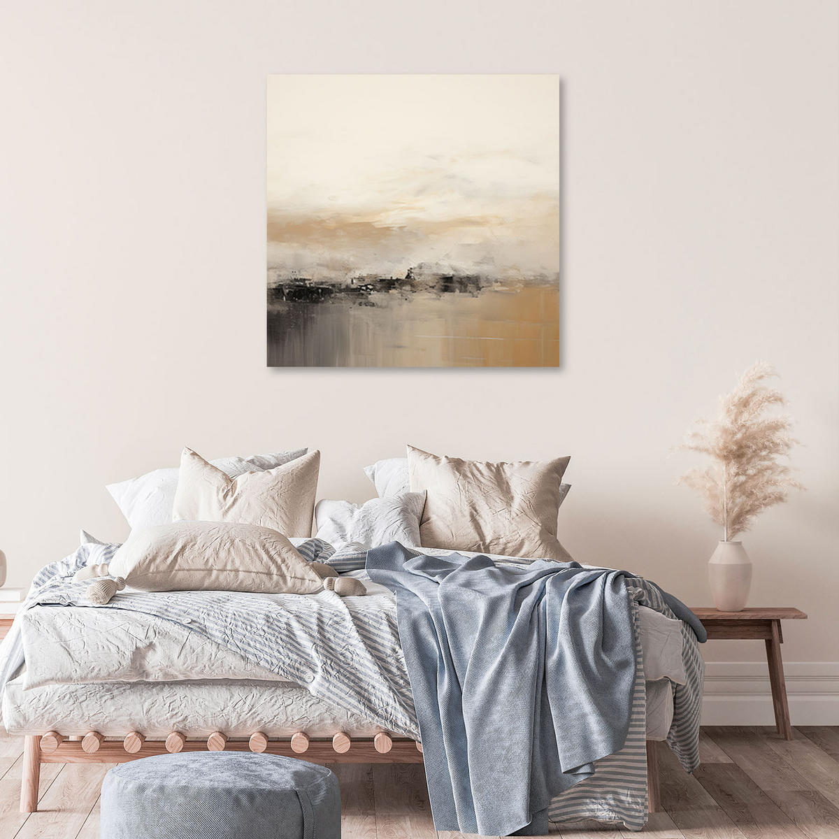 LEINWANDBILD Abstrakte Lofts Beige 40x40cm - Beige, Textil (40/40cm) - Feeby