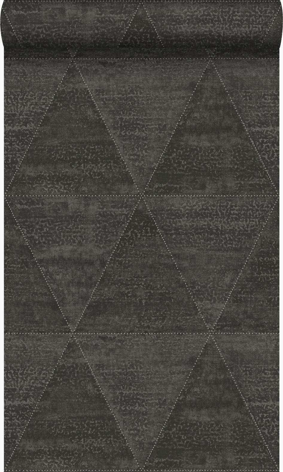 TAPETE verwitterte Metalldreiecke 53 cm x 10.05 m - Schwarz, Papier (53/1000cm) - Origin Wallcoverings