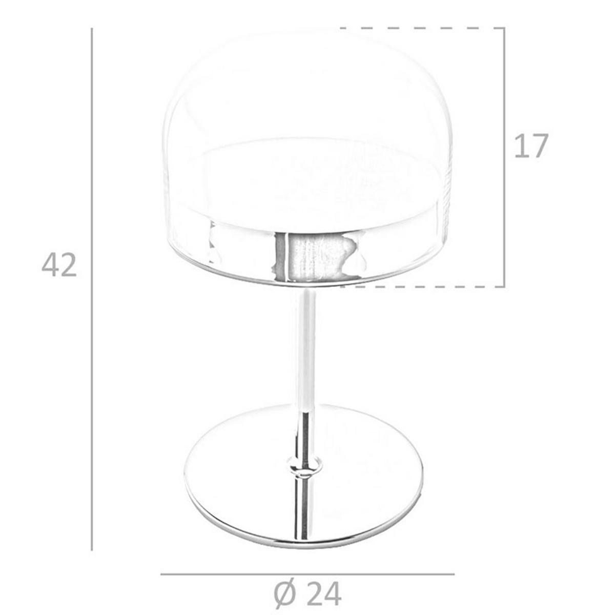 TISCHLEUCHTE Tischleuchte aus Stahl und transparentem Glas Ø24/42 cm - Transparent, Glas/Metall (24/24/42cm) - ANGEL CERDA