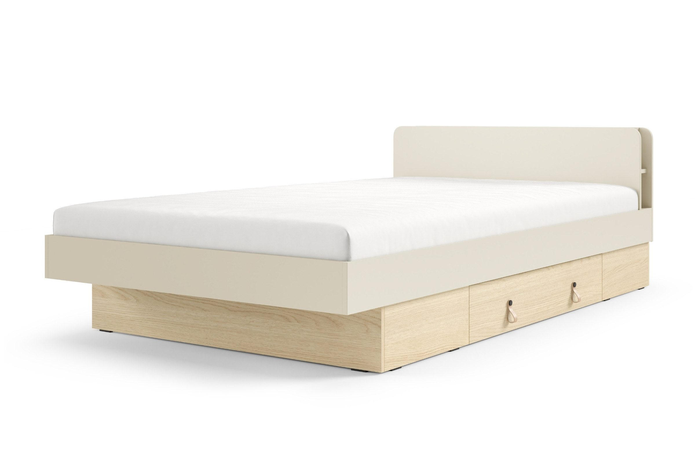 JUGENDBETT SOVI 19 120 / 200 cm in Macadamia / Eiche Mavelie - Eichefarben/Beige, Holzwerkstoff (120/200cm) - Deine Möbel 24