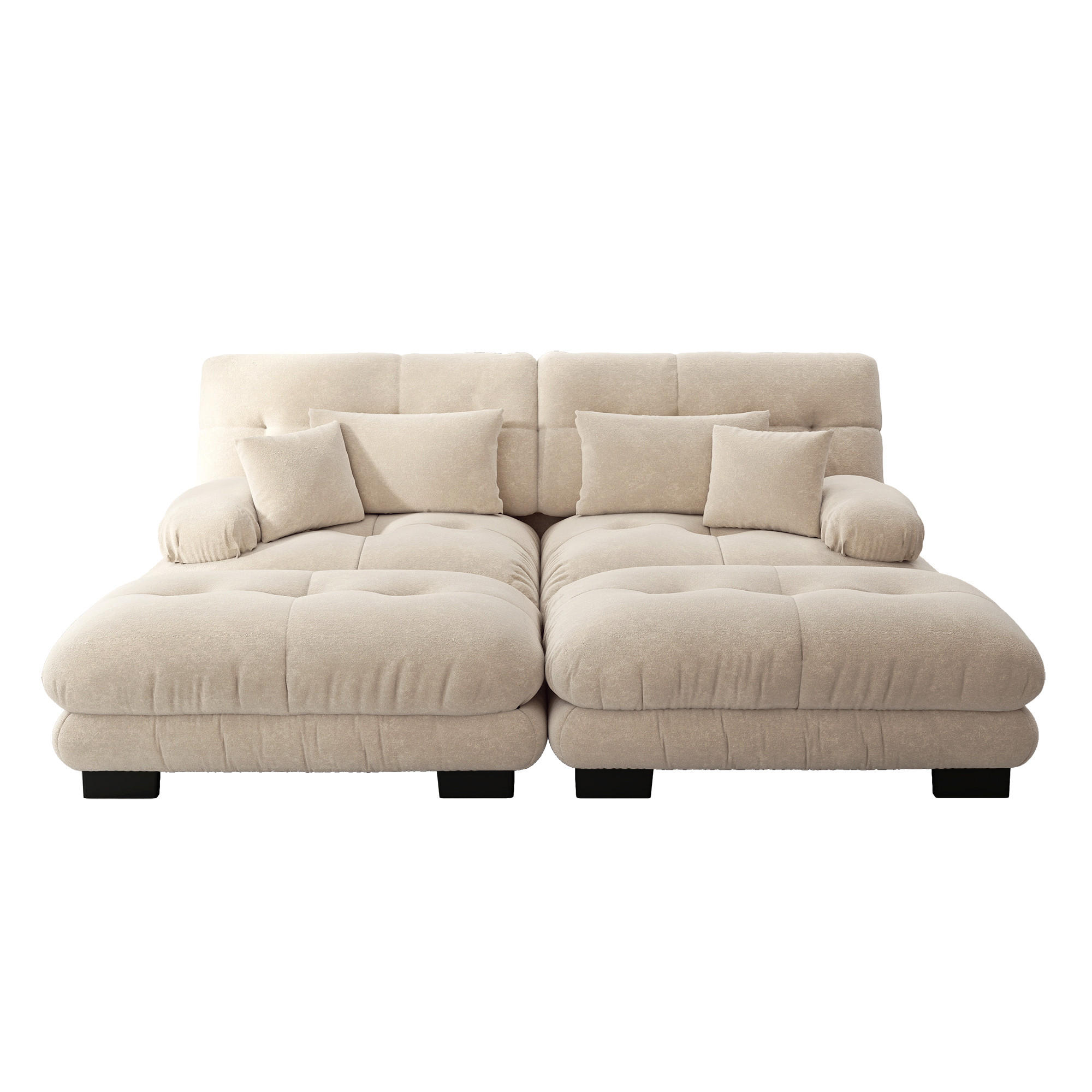 SOFA 2-Sitzer 220/145/81 cm Hellbraun - Hellbraun, Textil (145/81/220cm)