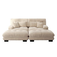 SOFA 2-Sitzer 220/145/81 cm Hellbraun - Hellbraun, Textil (145/81/220cm)