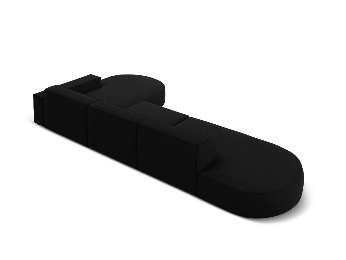 ECKSOFA rechts Jodie aus Samt schwarz 4 Sitzplätze - Schwarz, Textil (166/342cm) - Micadoni