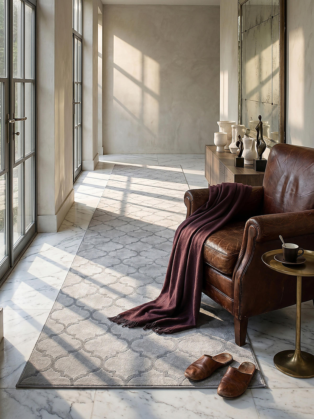 TEPPICHLÄUFER Orientalisch ERESMA Polyester Grau 80 x 300 cm - Grau, Textil (80/300cm) - KADIMA DESIGN