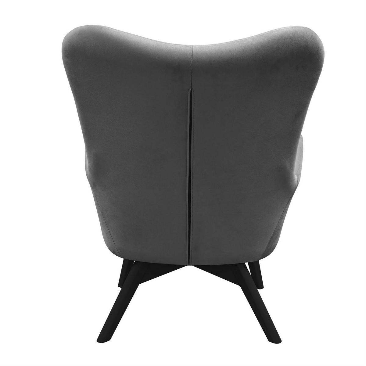 SESSEL SAND mit schwarzen Beinen - Dunkelgrau/Schwarz, Textil (80/105/86cm) - Lookway