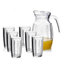 KRUG mit Gläsern Transparent 5/5/5 cm Glas - Transparent, Glas (0.33L) - Mondex