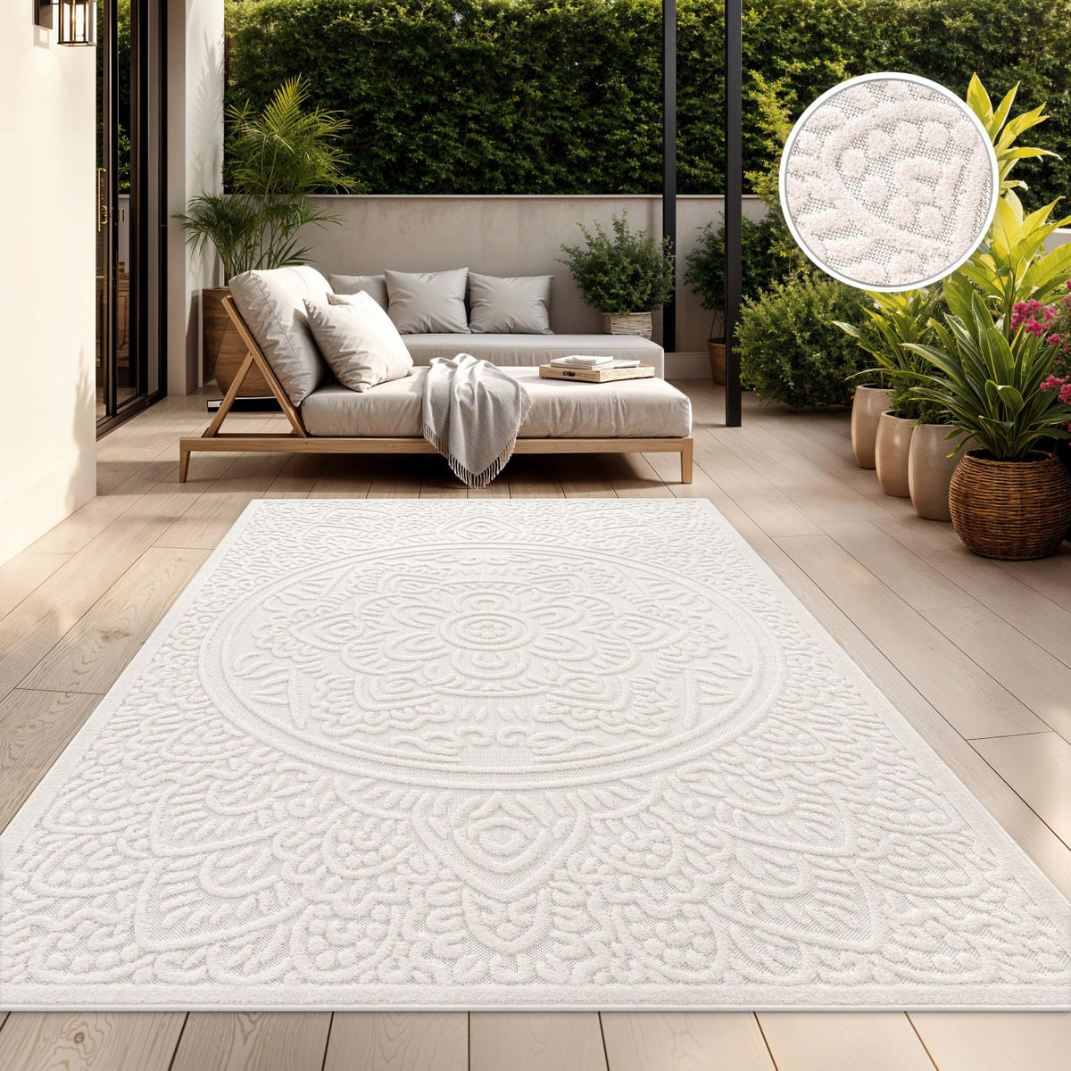 OUTDOORTEPPICH Marokkanisch Creme 200 x 290 cm - Creme, Kunststoff (200/290cm) - TT Home