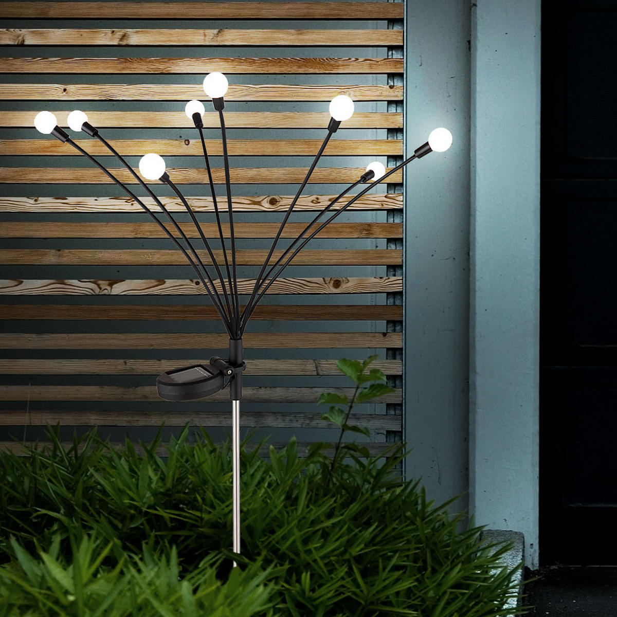 LED AUSSENLEUCHTE Edelstahl Schwarz 2er Set - Schwarz, Metall (20/12/70cm) - Globo Lighting