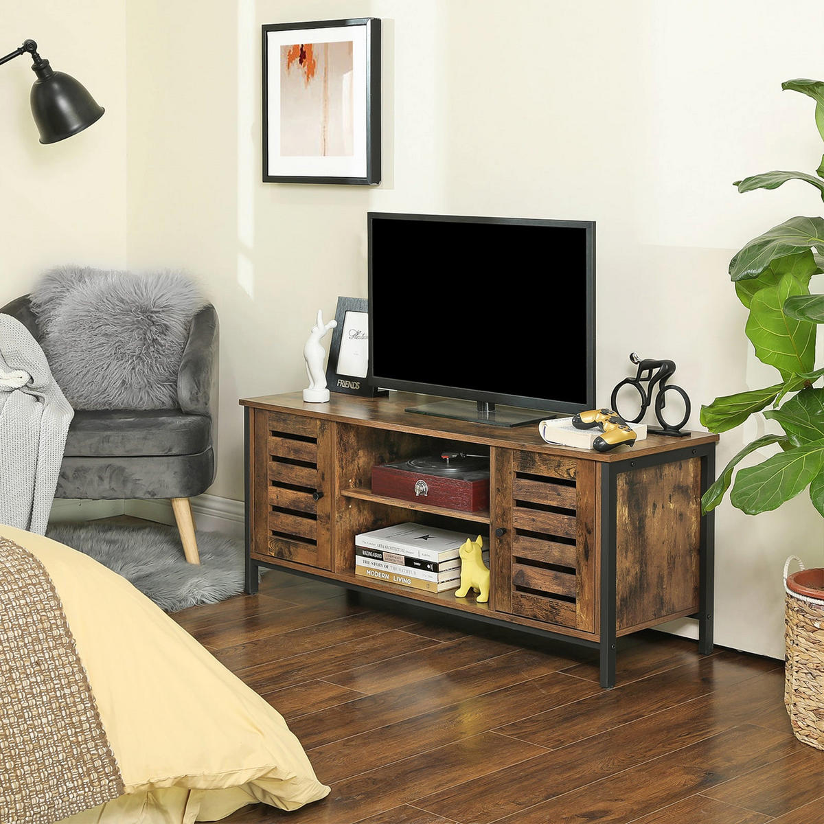 TV-LOWBOARD INDUSTRIE-DESIGN - Braun, Holzwerkstoff (40/50/110cm) - Hansiro