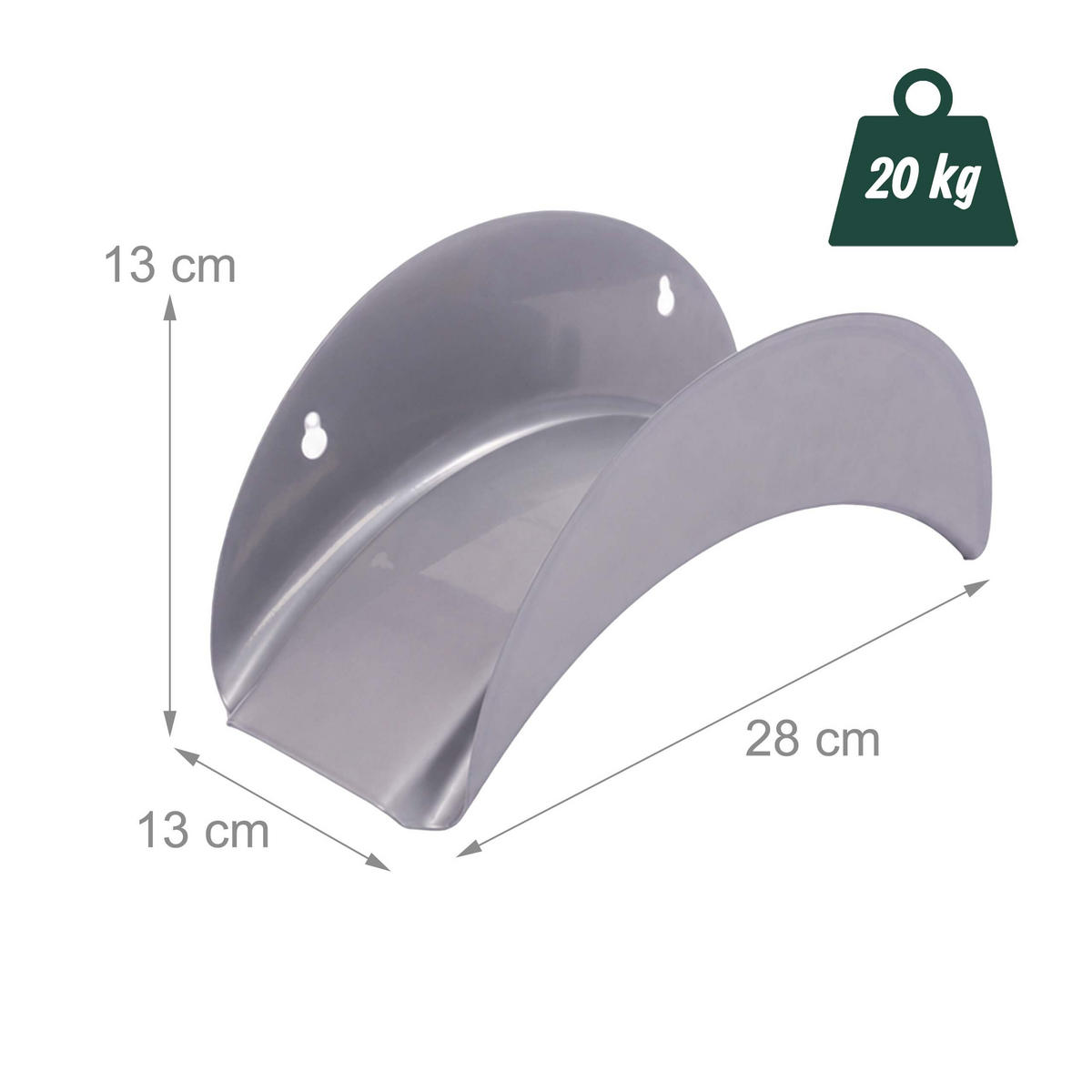 SCHLAUCHHALTER Silber 3er-Set - Silberfarben, Metall (28/13/13cm) - Relaxdays