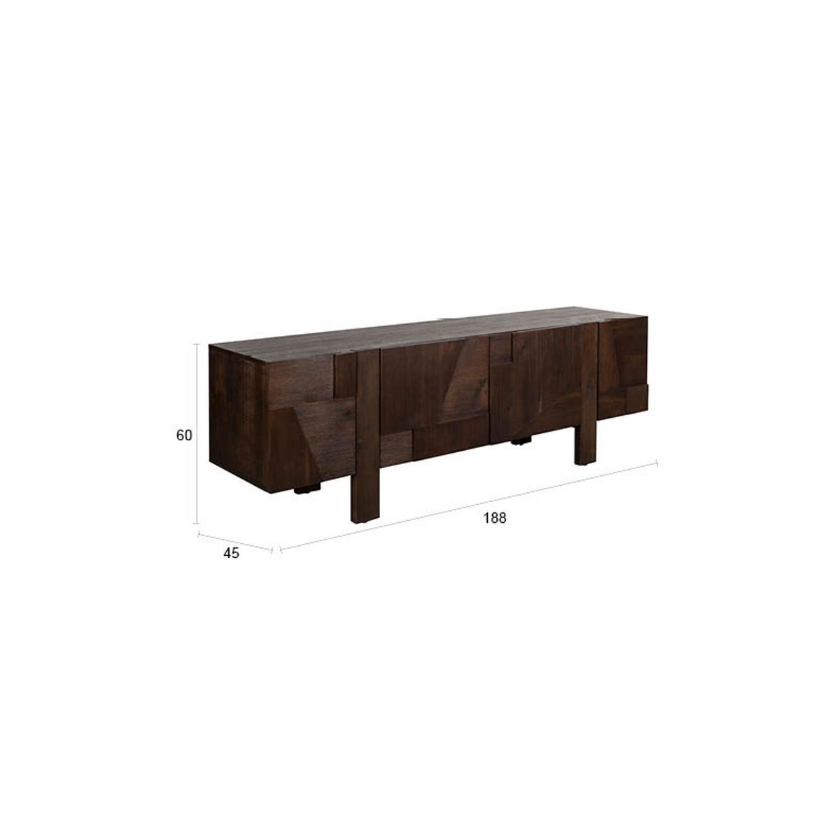 SIDEBOARD Bruneau Walnuss - Braun, Holz (188/60/45cm) - Dutchbone