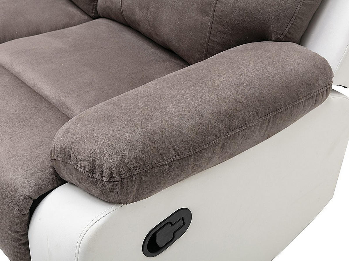 RELAXSOFA - 5 Personen - stoff - grau, weiß Tolzano - Weiß/Grau, Kunststoff/Textil (226/100.5/226cm) - Vente-Unique