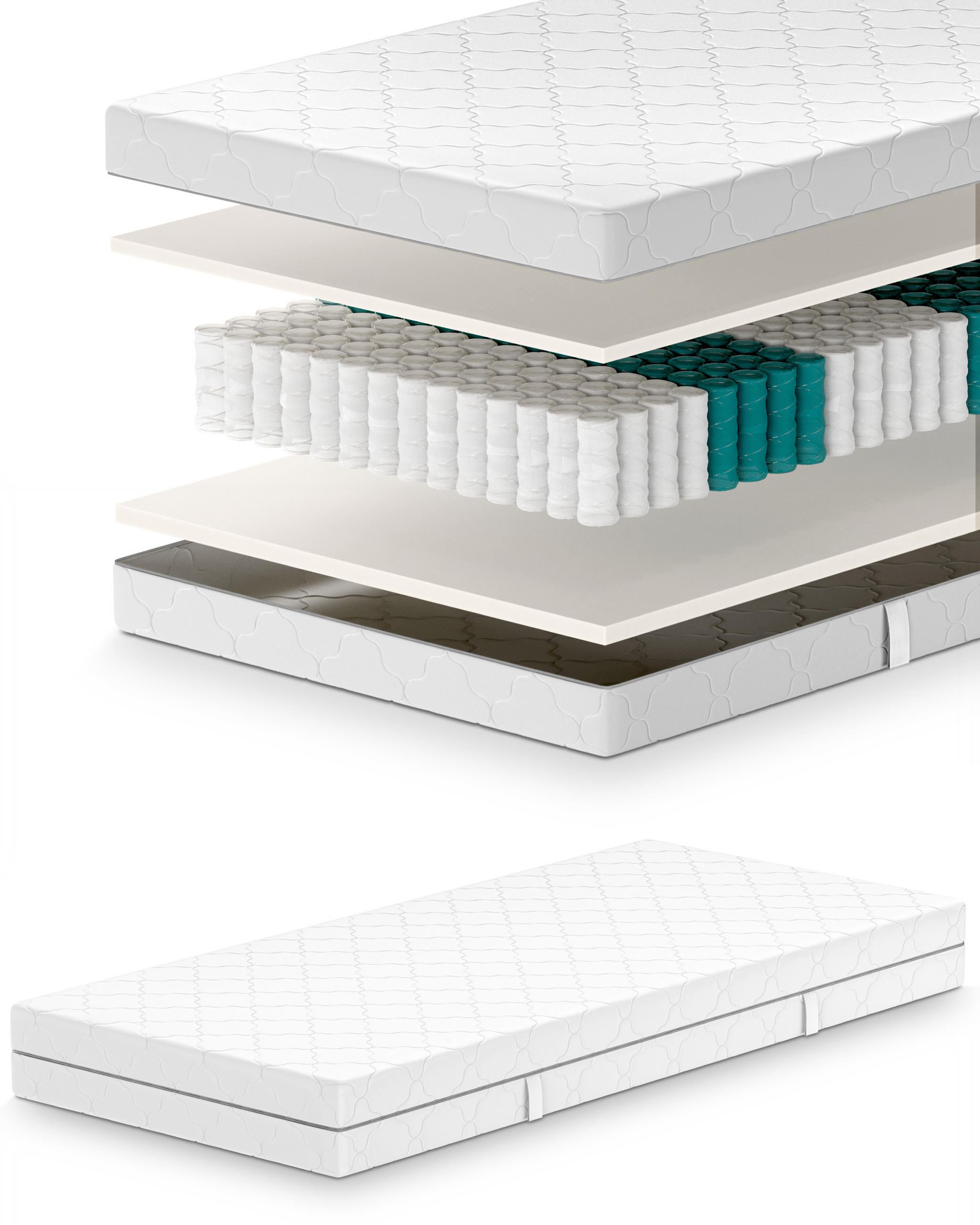 FEDERKERNMATRATZE 140x200cm - Weiß, Textil (140/200cm) - Mister Sandman