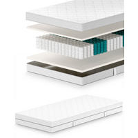TASCHENFEDERKERNMATRATZE 140x200 21 cm Höhe - Härtegrad H2 H3 - 7 Komfortzonen - Weiß, Textil (140/200cm) - Mister Sandman
