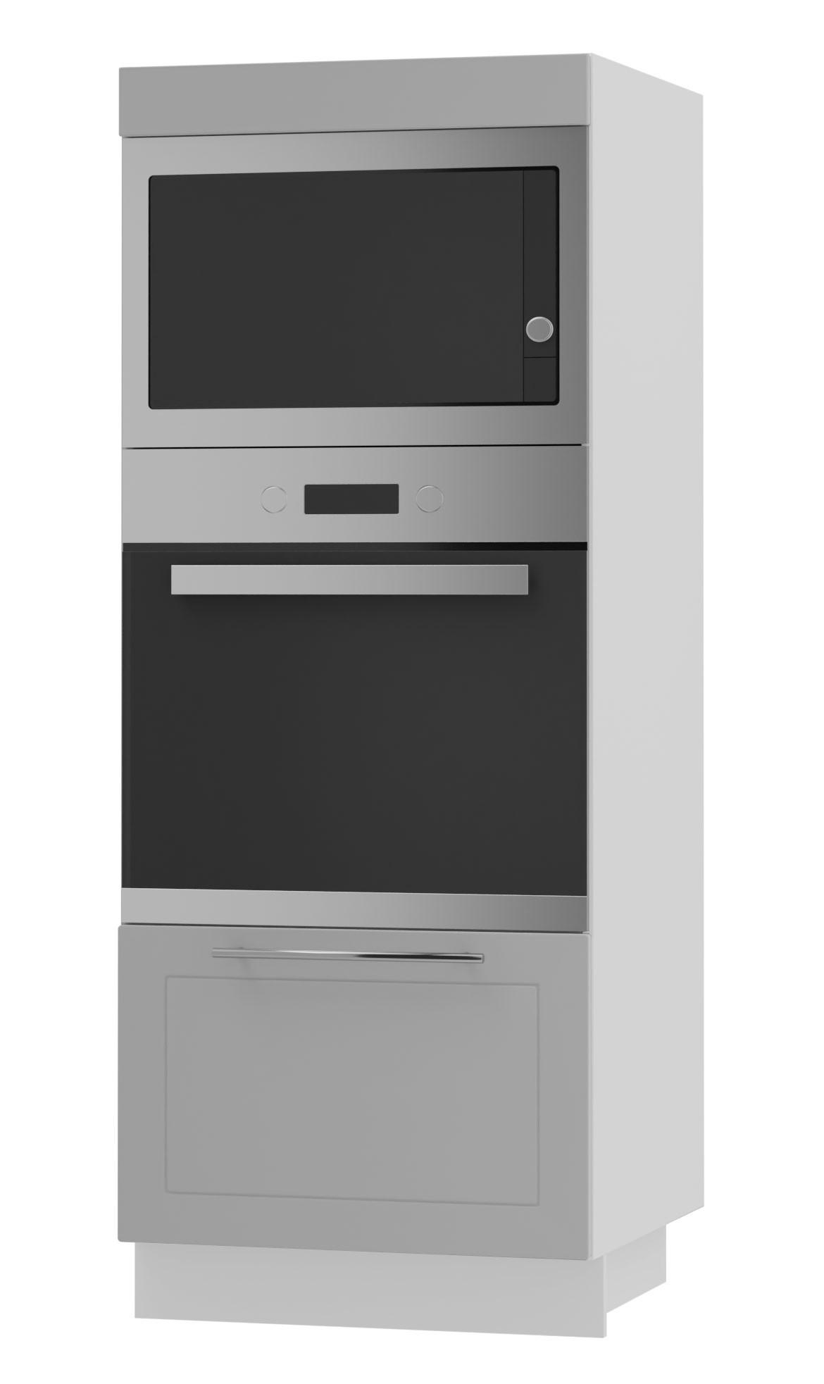 Feldmann-Wohnen Backofenhochschrank Grau, Weiß 60x154x59 cm