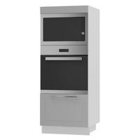 BACKOFENHOCHSCHRANK Kvantum D5AA/60/154 Dust Grey Matt / Weiß Matt 60 / 59 / 154cm - Weiß/Grau, Holz/Holzwerkstoff (60/154/59cm) - Feldmann-Wohnen