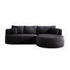ECKSOFA FIORE-L Moderne Ausziehbare Schlaf-Funktion, automatischer Auffaltung, lose Rückenkissen freistehend RECHTS 284x183x82 cm cm Black - Schwarz, Holz/Textil (284/183cm) - DomoHome