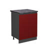 KÜCHENUNTERSCHRANK R-Line Rot 60 cm, AP Anthrazit - Anthrazit/Rot, Holzwerkstoff (60/81.6/60cm) - Vicco