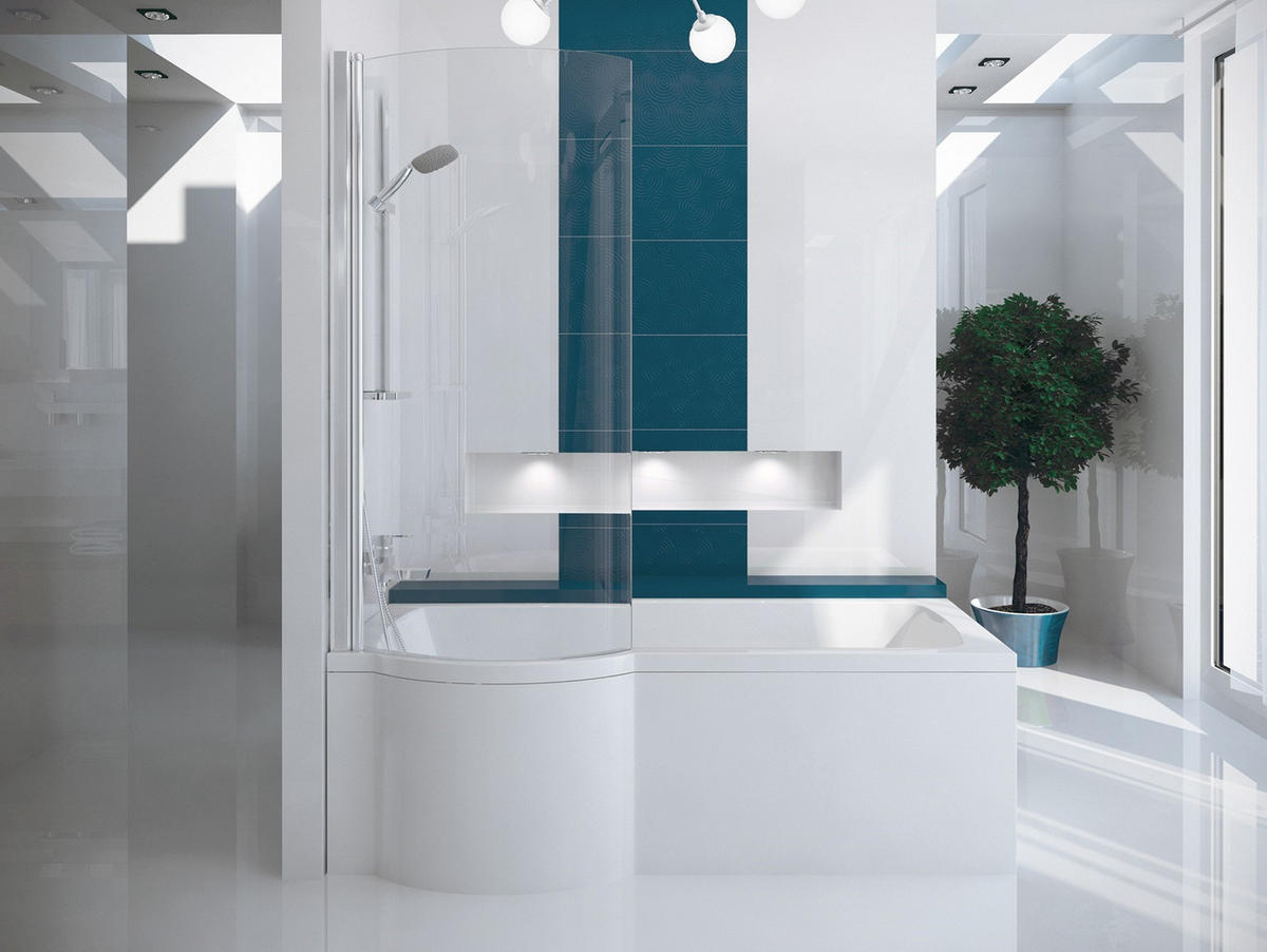 BADEWANNE Rechteck INSPIRO 170/70 Links mit Schürze Ablauf Füße - Weiß, Kunststoff (70/55/170cm) - bad land