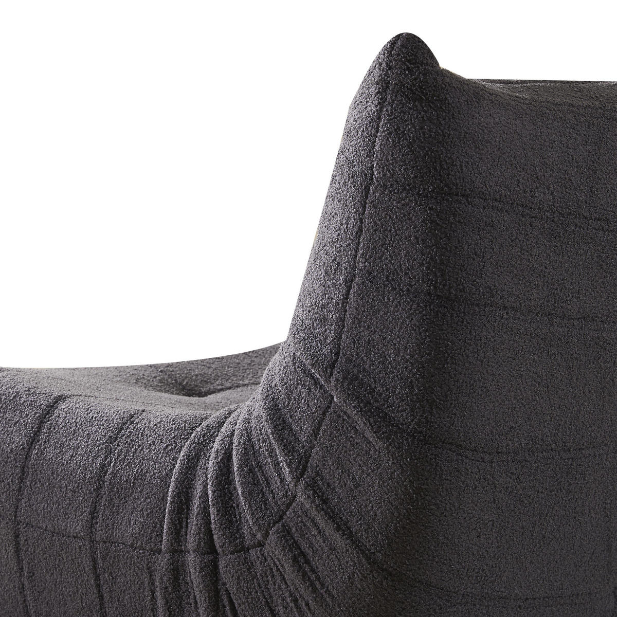 LOUNGESOFA 149/114/82 cm in Grau aus Teddyfleece 2 Sitzer im skandinavischen Stil - Grau, Textil (120/82/149cm) - BEAOK