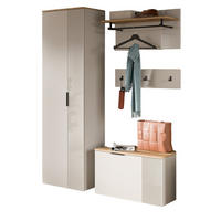 GARDEROBEN-SET 4-teilig Kaschmir Sand, Evoke Eiche, Flurmöbel 155 x 190 cm, Skid - Kaschmir/Eichefarben, Holzwerkstoff/Kunststoff (155/190/36cm) - Inn.Furn
