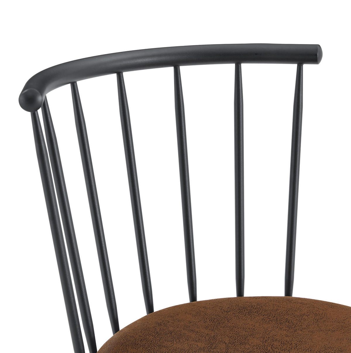 BARHOCKER Braun mit gepolstertem Sitz und Metallgestell - Braun, Textil (39/96/39cm) - MIVRAY