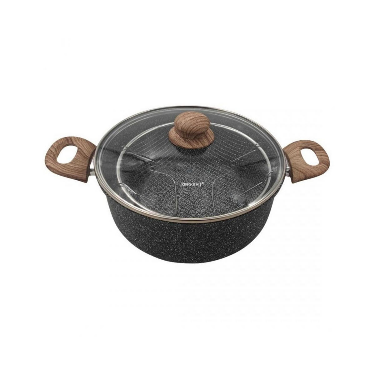 TOPF Graphit 24/24/10.5 cm KH1985 - Graphitfarben, Glas (24cm) - Kinghoff 