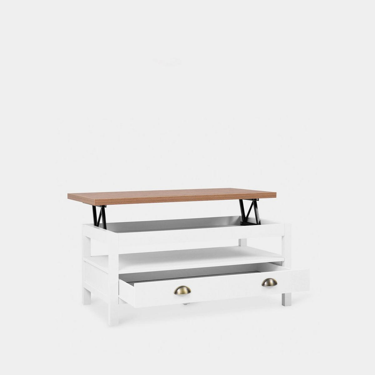 COUCHTISCH HOCHKLAPPBARER Marais Weiß 100 cm x 45-57 cm - Weiß, Holzwerkstoff (55/100/45cm) - Klast Home