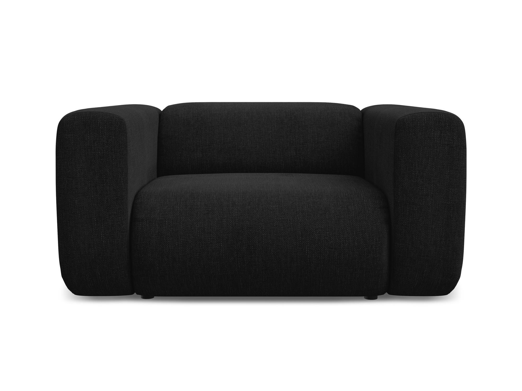 SESSEL Chenille Stoff Schwarz - Schwarz, Kunststoff/Textil (137/70/89cm) - Makamii