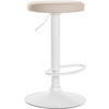 BARHOCKER Lederlook creme - Creme/Weiß, Textil/Metall (38.5/60/38.5cm) - CLP